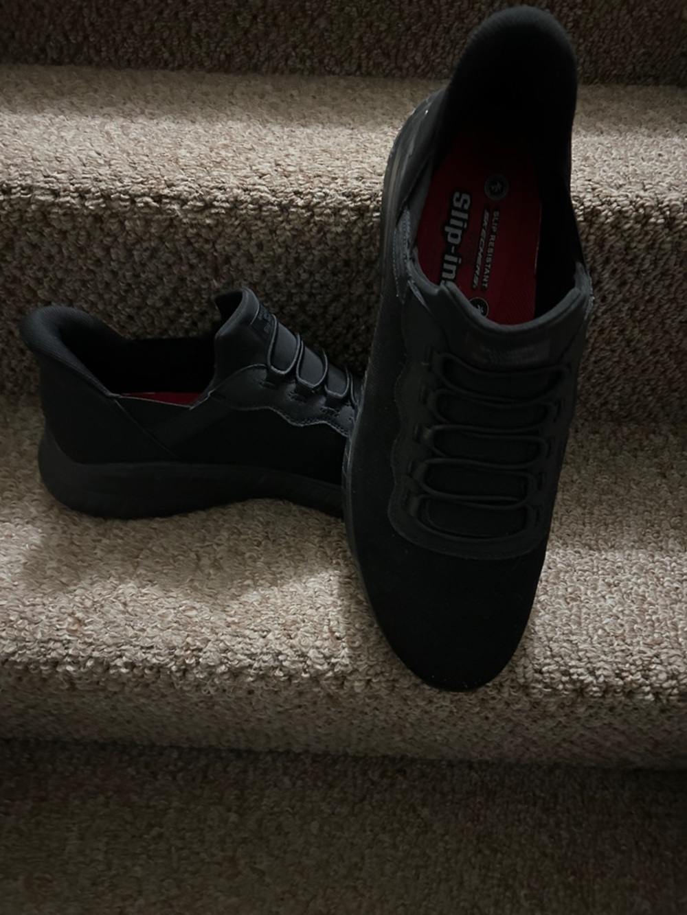Skechers men’s Black Slip-On Casual Sneakers size 14